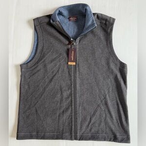 Men’s Johnston‎ & Murphy Reversible Solid Vest Charcoal And Blue Large NWT